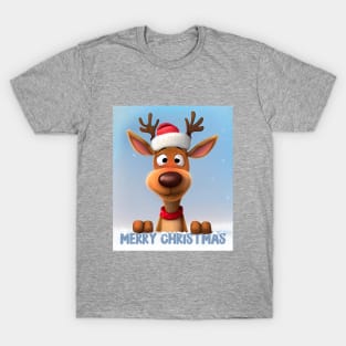 Christmas Reindeer Wishing a Merry Christmas T-Shirt